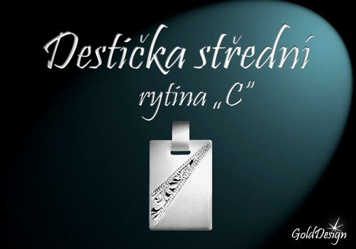 Destička střední C - přívěsek rhodium